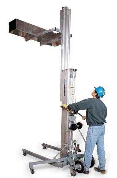 elevadores de carga manuales obra
